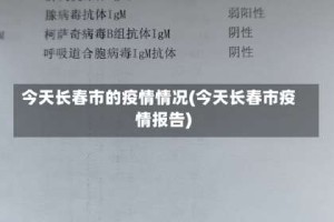 今天长春市的疫情情况(今天长春市疫情报告)