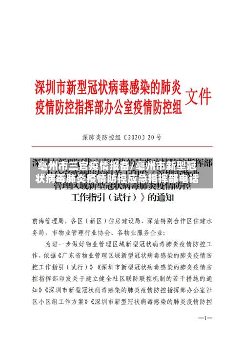 亳州市三官疫情报备/亳州市新型冠状病毒肺炎疫情防控应急指挥部电话-第2张图片