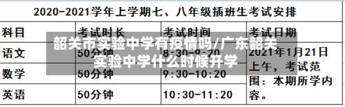 韶关市实验中学有疫情吗/广东韶关实验中学什么时候开学-第1张图片